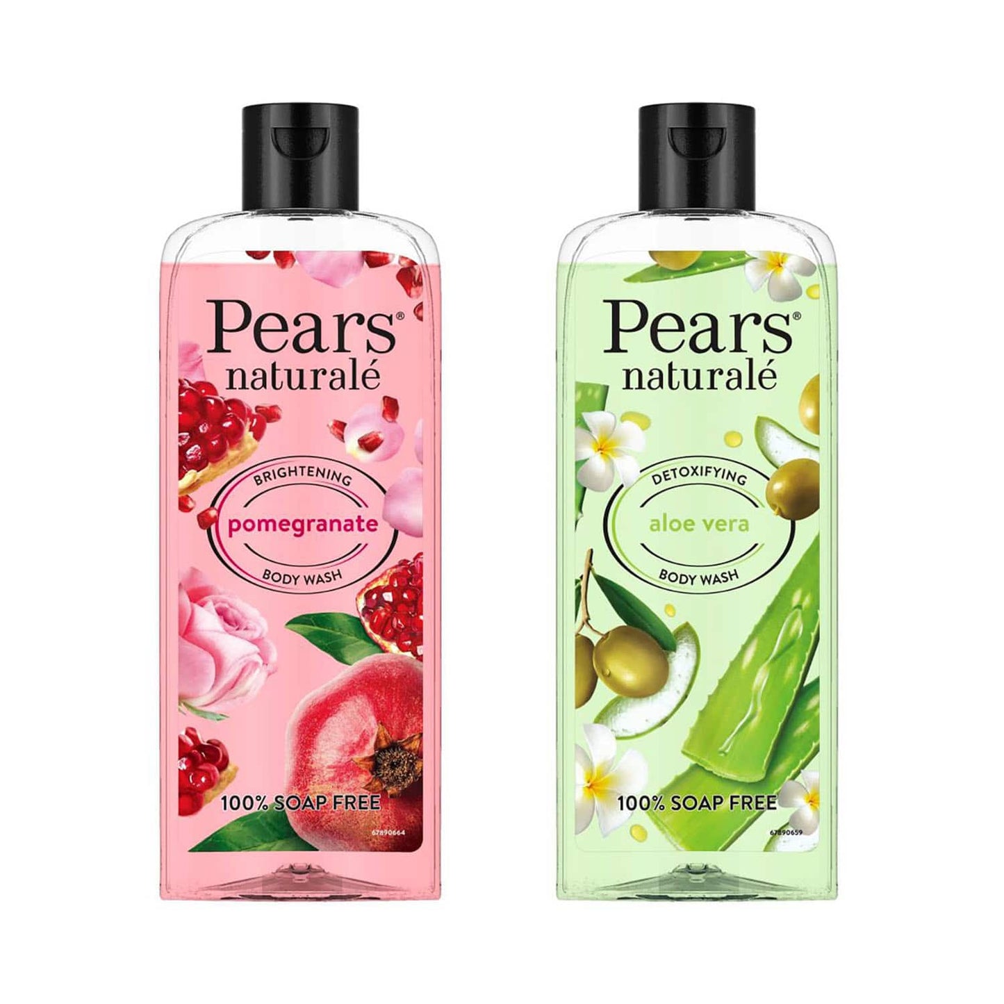 Pears Naturale Brightening Pomegranate (250ml) &  Detoxifying Aloevera (250ml) Bodywash Combo