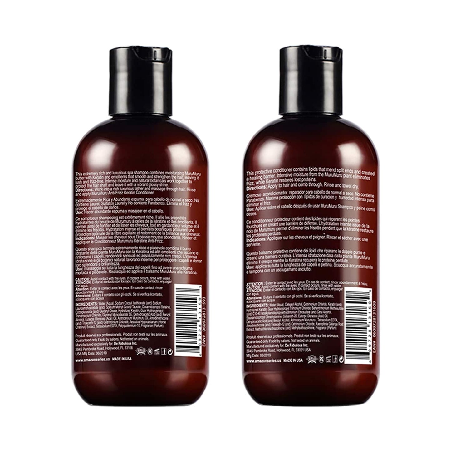 Amazon Series MuruMuru Anti-Frizz Keratin Shampoo and Conditioner Combo