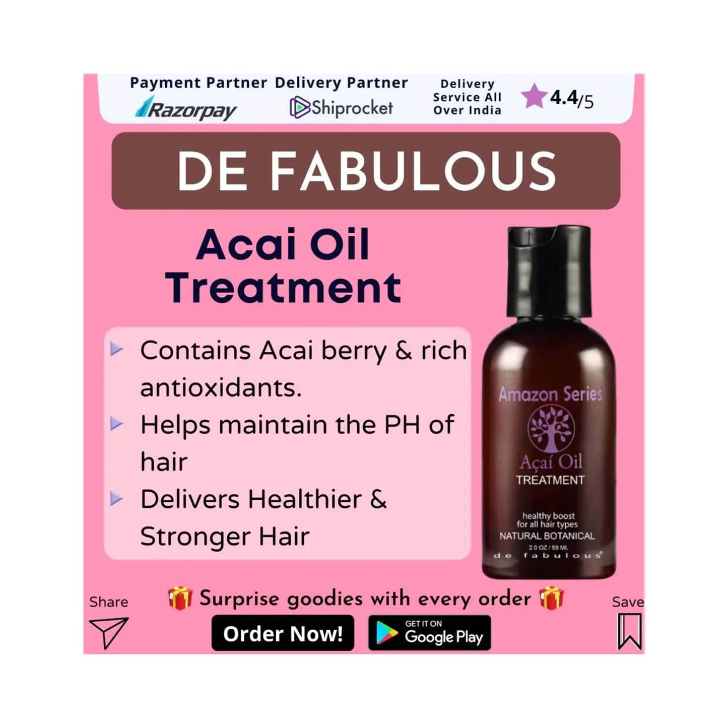 Amazon Series Acai Treatment Hair Oil (59ml)