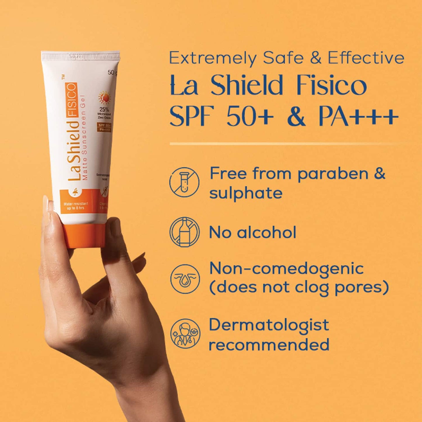 La Shield FISICO SPF 50+ & PA+++ Sunscreen Gel (50g)