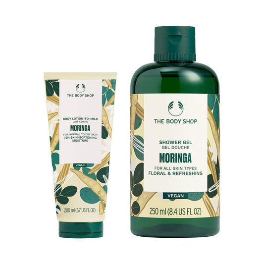 The Body Shop Moringa Shower Gel & Body Milk Combo