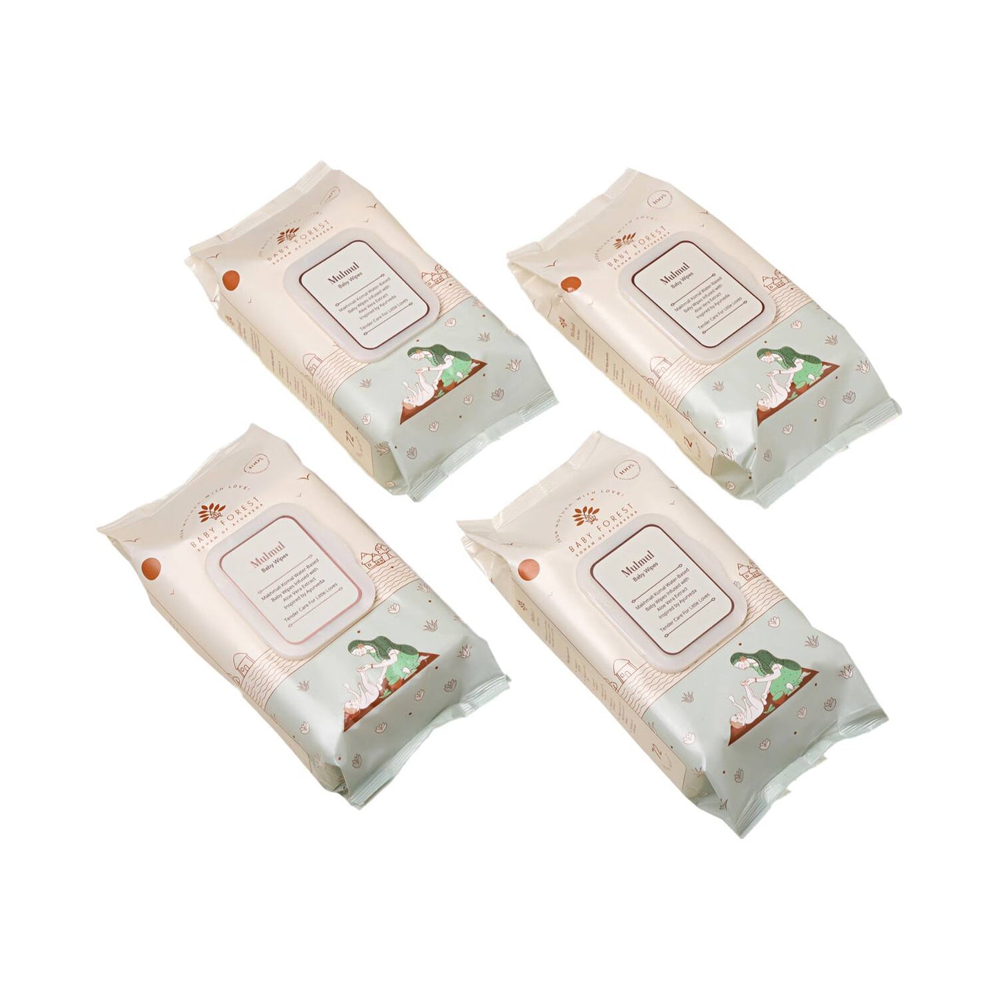 Baby Forest Mulmul Baby Wipes - (4 pcs)