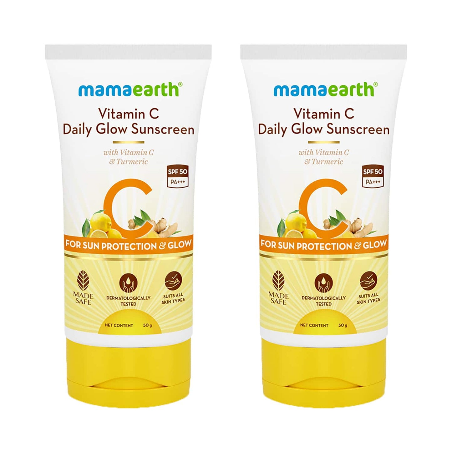 Mamaearth Vitamin C Daily Glow Sunscreen (50g) - Pack of 2