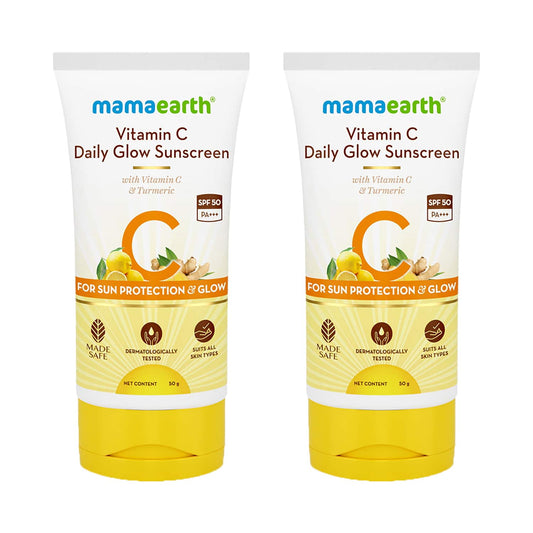 Mamaearth Vitamin C Daily Glow Sunscreen (50g) - Pack of 2