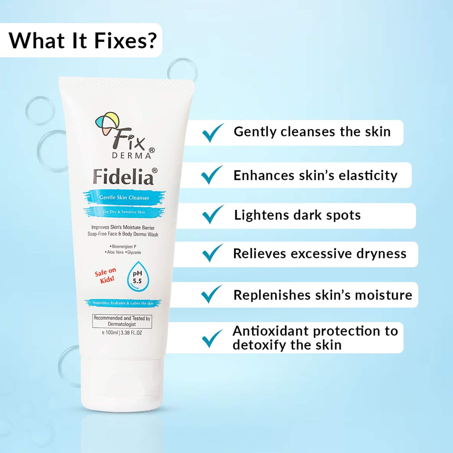 Fixderma Fidelia Gentle Skin Cleanser Facewash (100ml)