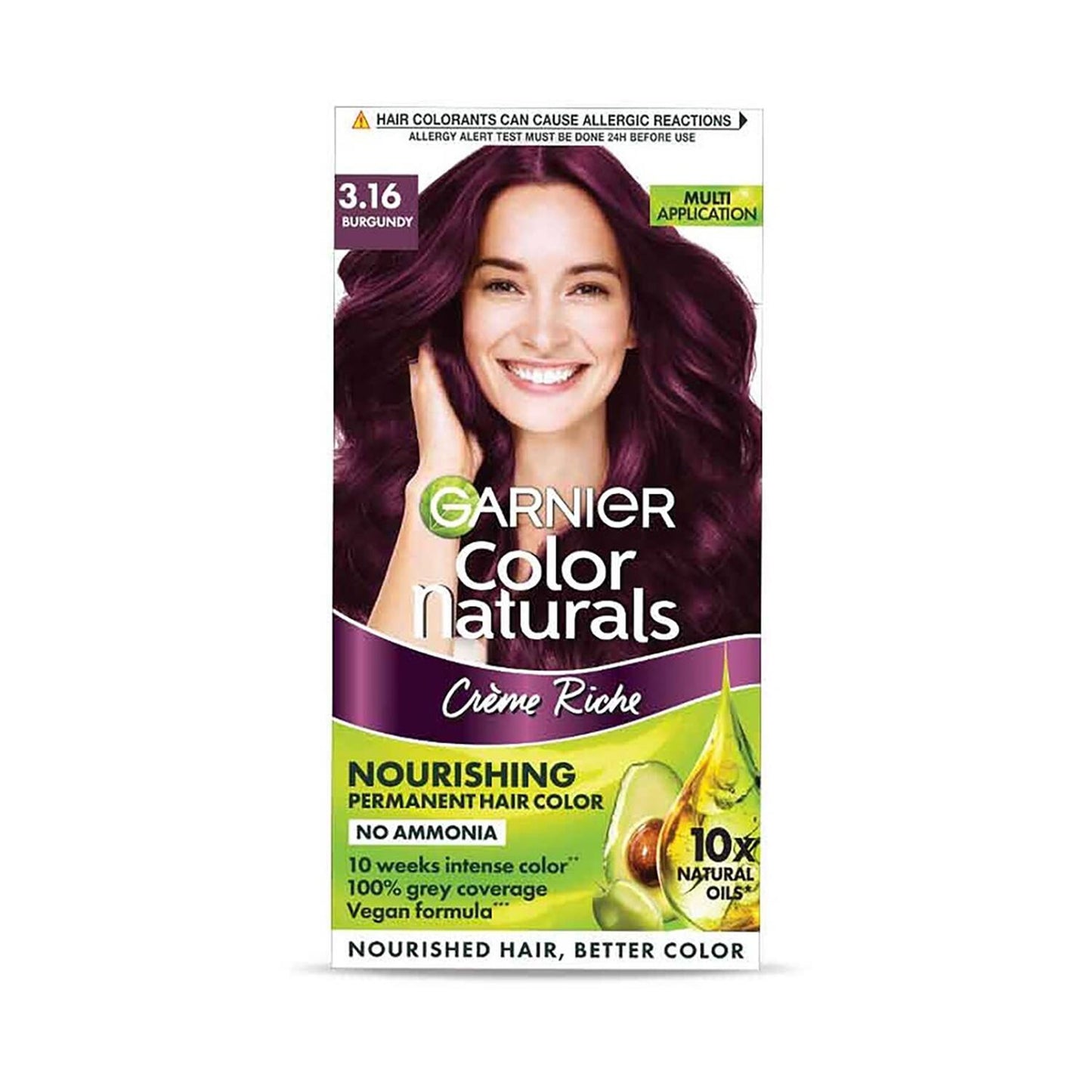 Garnier Color Naturals Creme Hair Color - 3.16 Burgundy (70ml+60g)