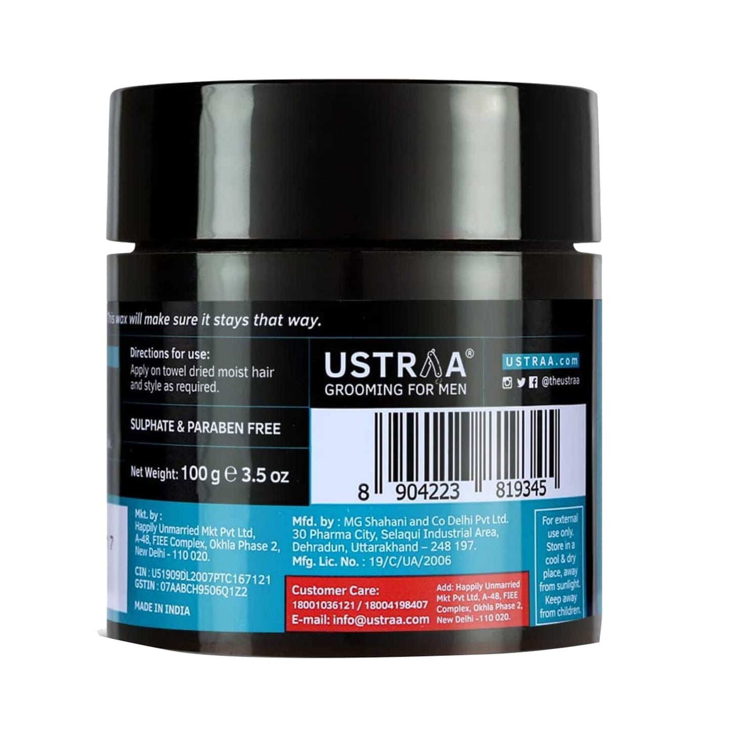 Ustraa Hair Wax for Men Wet Look (100g)