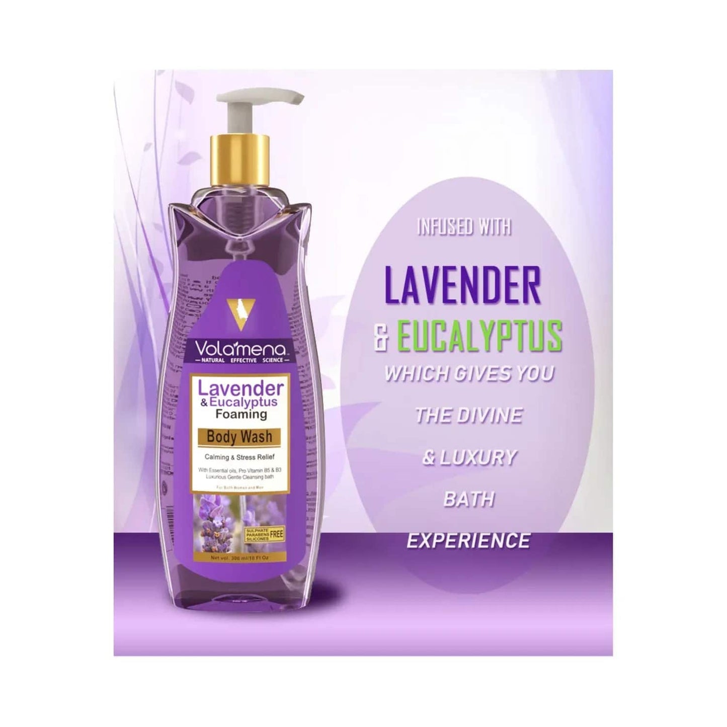 Volamena Lavender And Eucalyptus Foaming Body Wash (300ml)