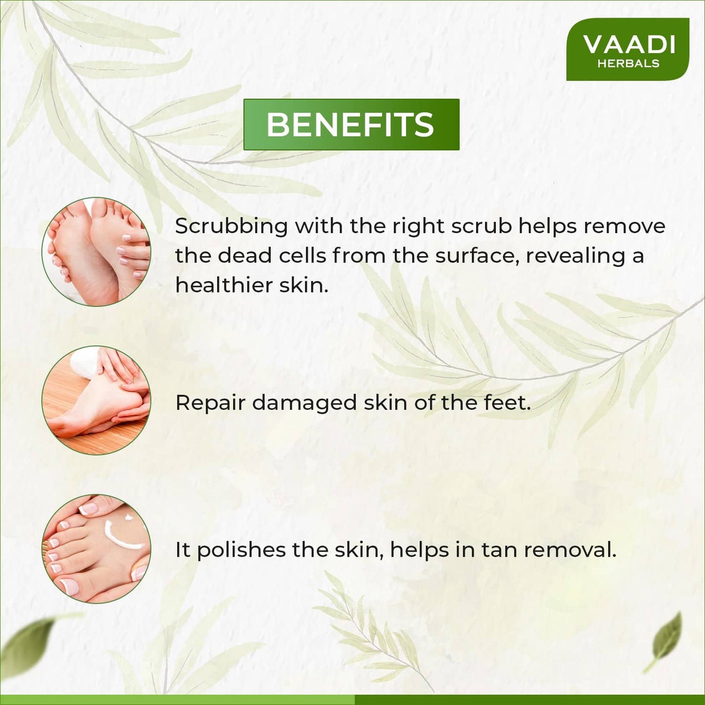 Vaadi Herbals Fenugreek & Lemongrass Oil Foot Scrub (110g)