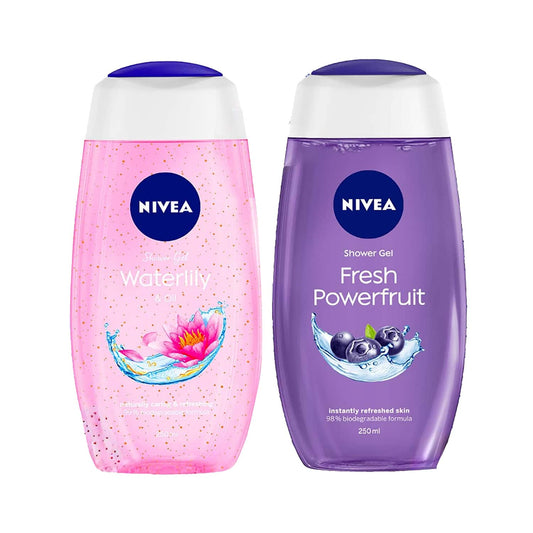 Nivea Best Selling Shower Gel Fruit Fresh and Water Lily & Oil Combo