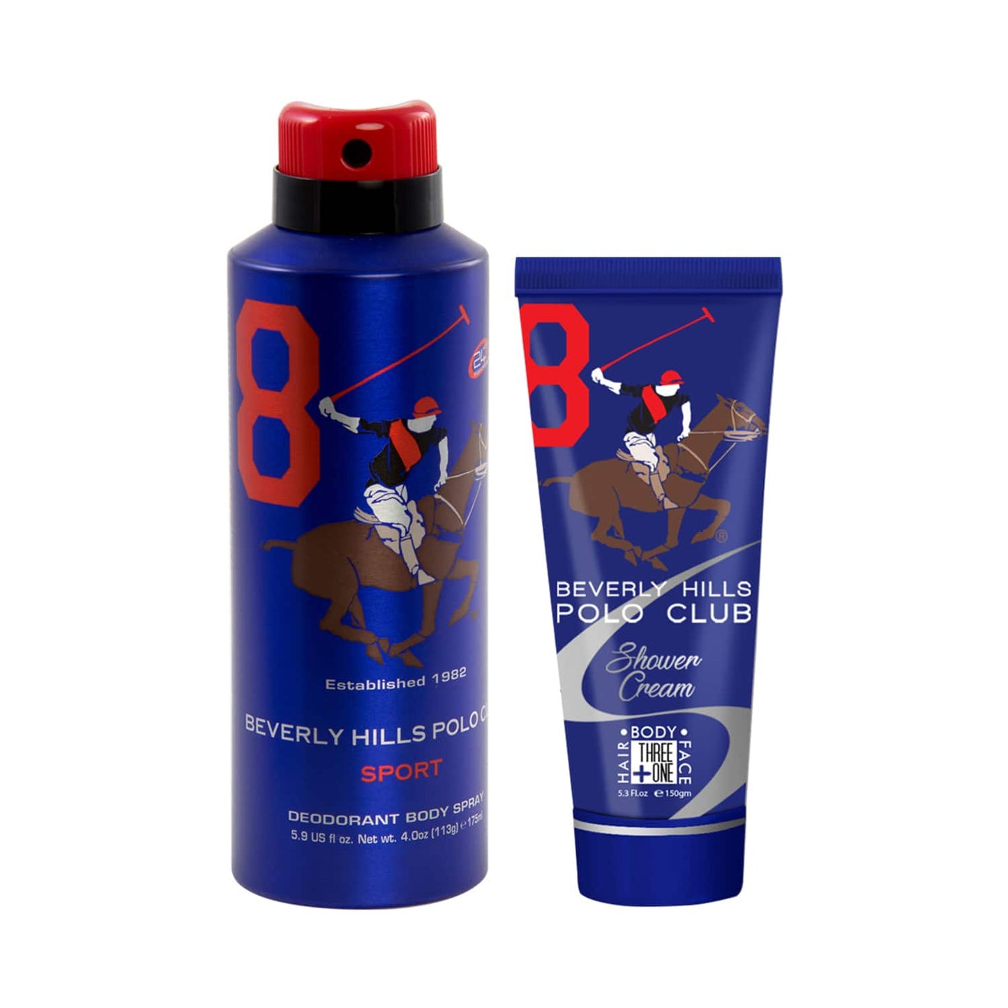 BEVERLY HILLS POLO CLUB No.8 Sports Deodorant & Shower Cream Gift Set (2Pcs)