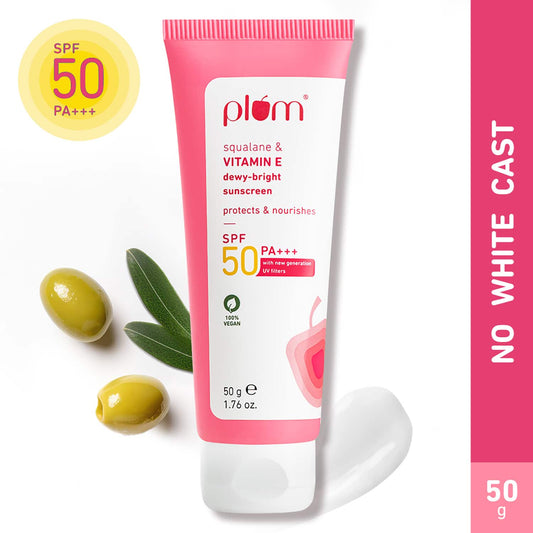 Plum Squalane & Vitamin E Dewy-Bright Sunscreen SPF 50 (50g)