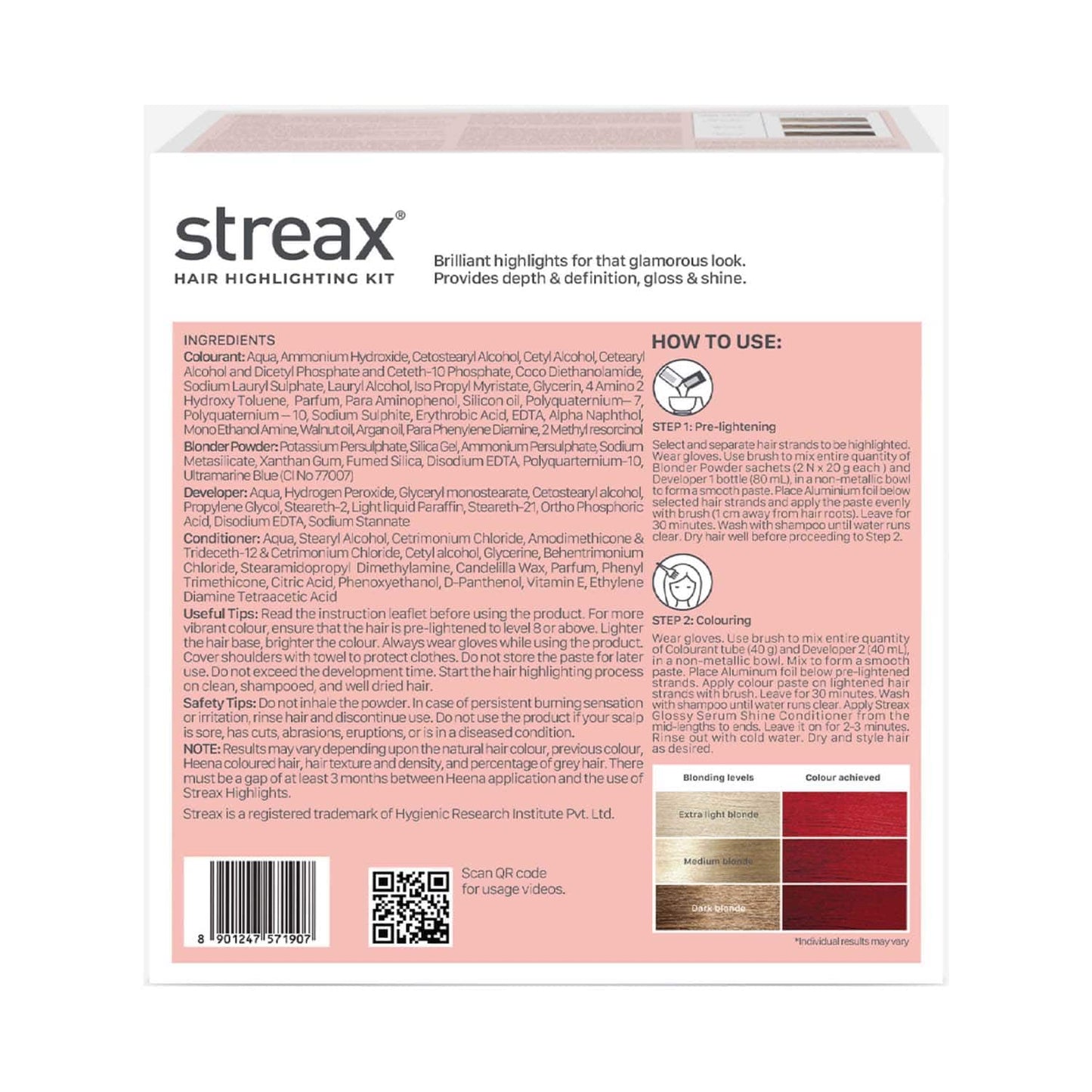 Streax Ultralights Hair Color Highlight Kit - Crimson Red (180 g)