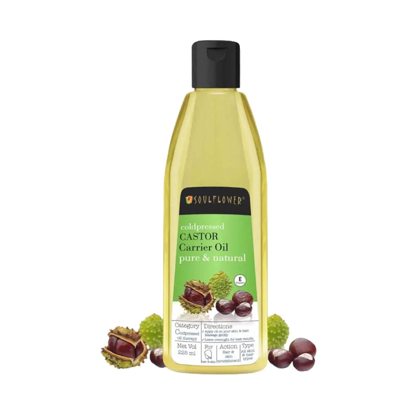 Soulflower Cold Pressed Castor Oil For Hair & Skin - (225ml)