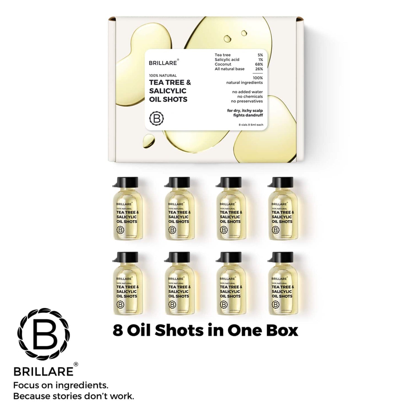 Brillare Dandruff Control Oil Shots For Itchy, Flaky Scalp