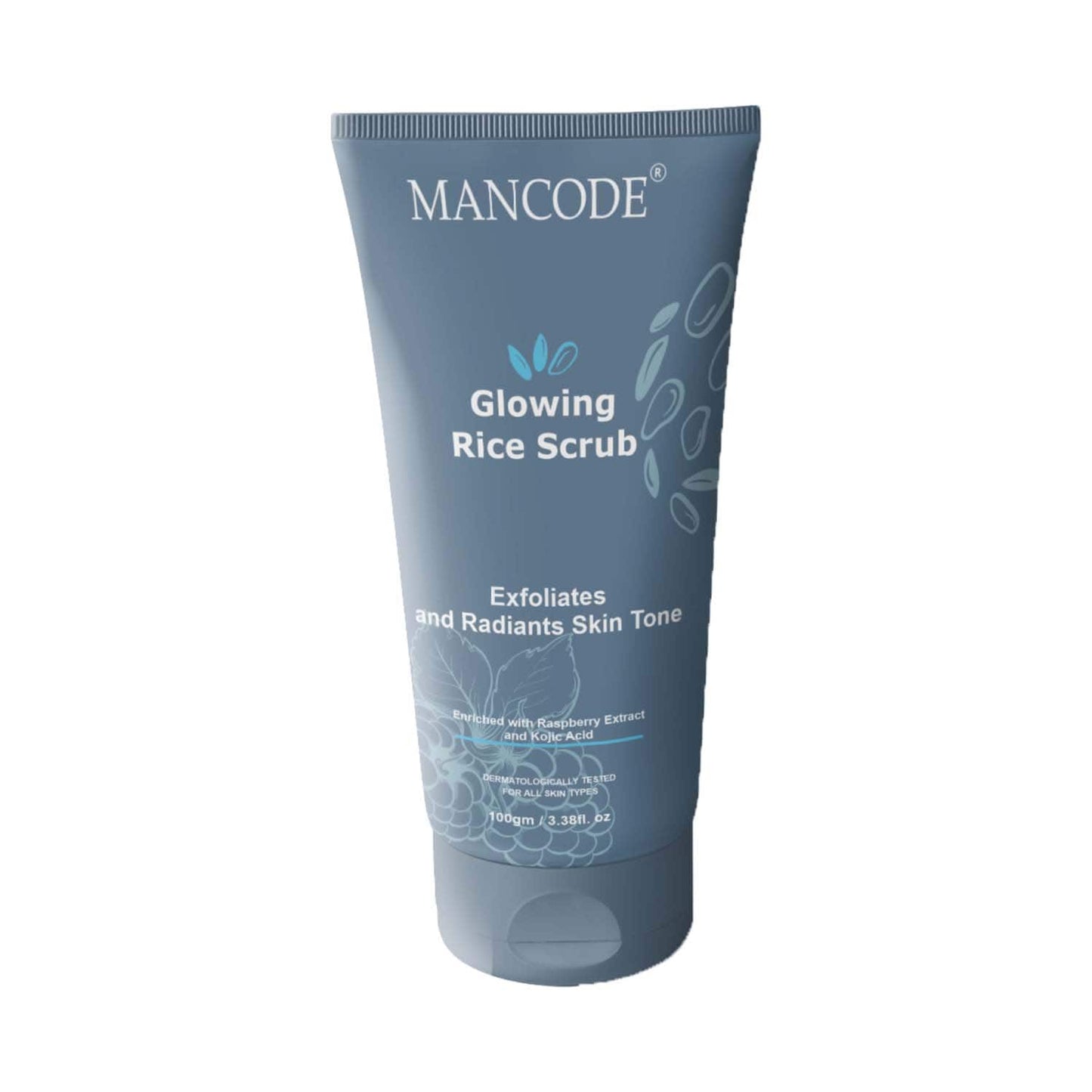 Mancode Glowing Rice Face Scrub for Exfoliates and Radiants Skin Tone (100 g)