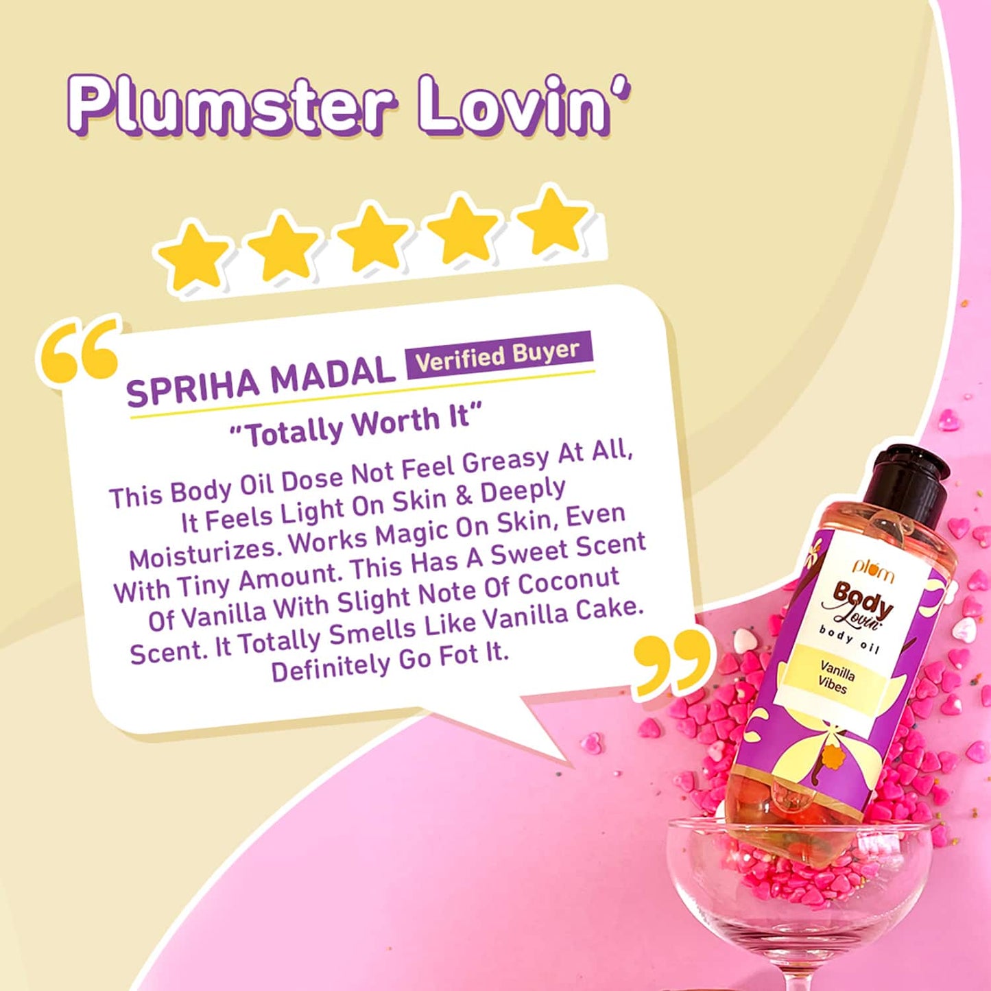 Plum BodyLovin' Vanilla Vibes Body Oil | Intense Moisture | Instant Glow | Non-Greasy (100ml)