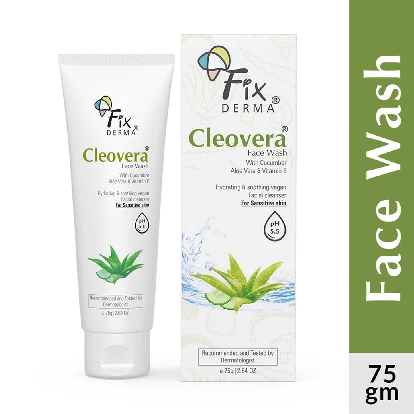 Fixderma Cleovera & Cucumber Facewash with Vitamin E (75g)