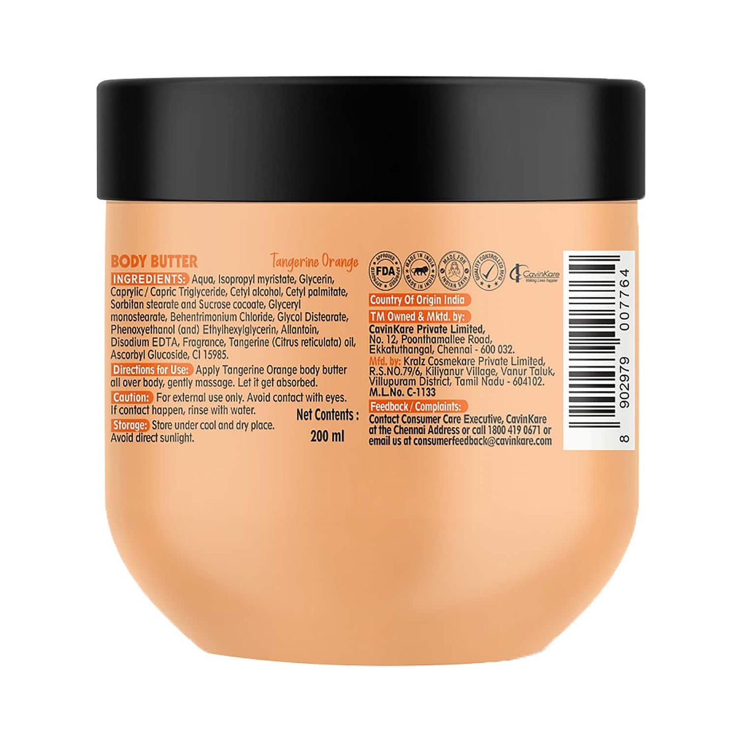 Buds & Berries Tangerine Orange Body Butter (200ml)