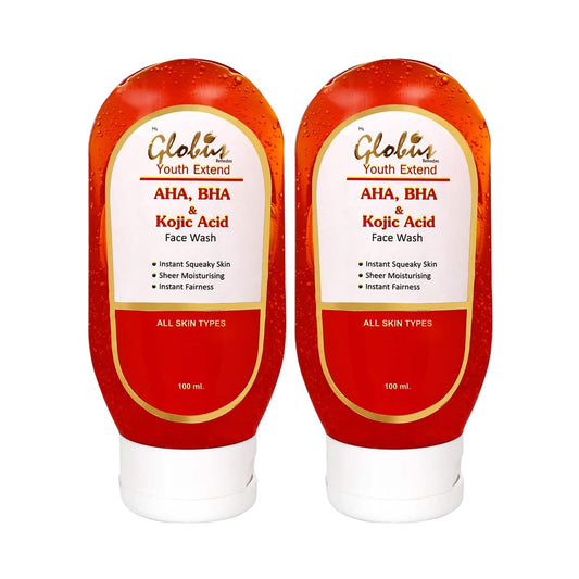 Globus Remedies Aha, Bha & Kojic Acid Face Wash - (2 Pcs)