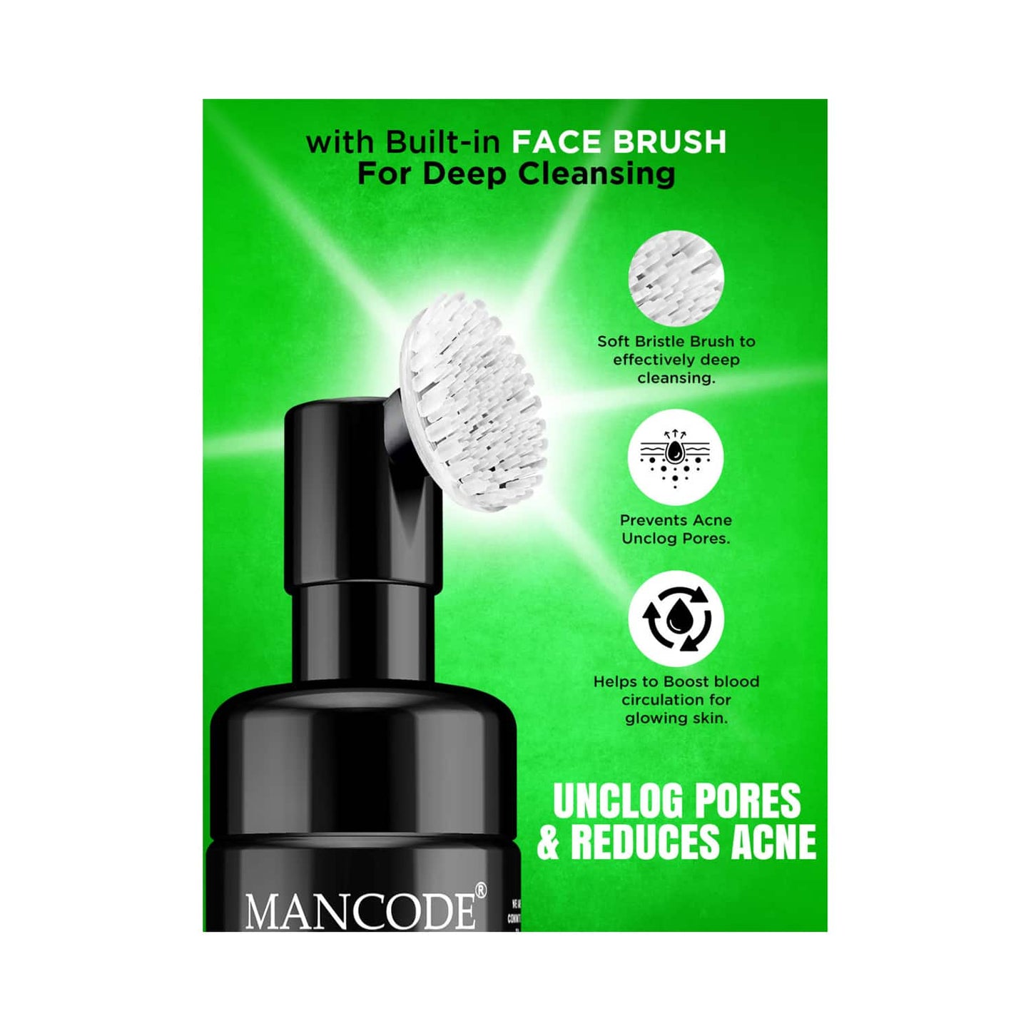 Mancode Acne Control Tea Tree Foaming Face Wash (150ml)