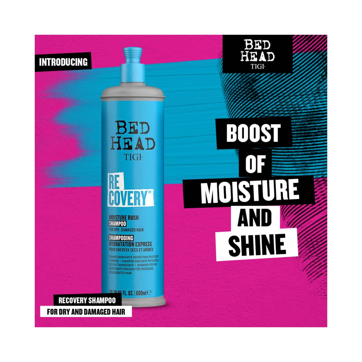 TIGI Bed Head Recovery Moisture Rush Shampoo For Dry & Damaged Hair (600ml)