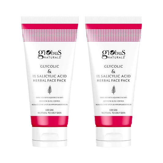 Globus Naturals Anti Acne Glycolic & 1 % Salicylic Acid Face Pack (2 Pcs)