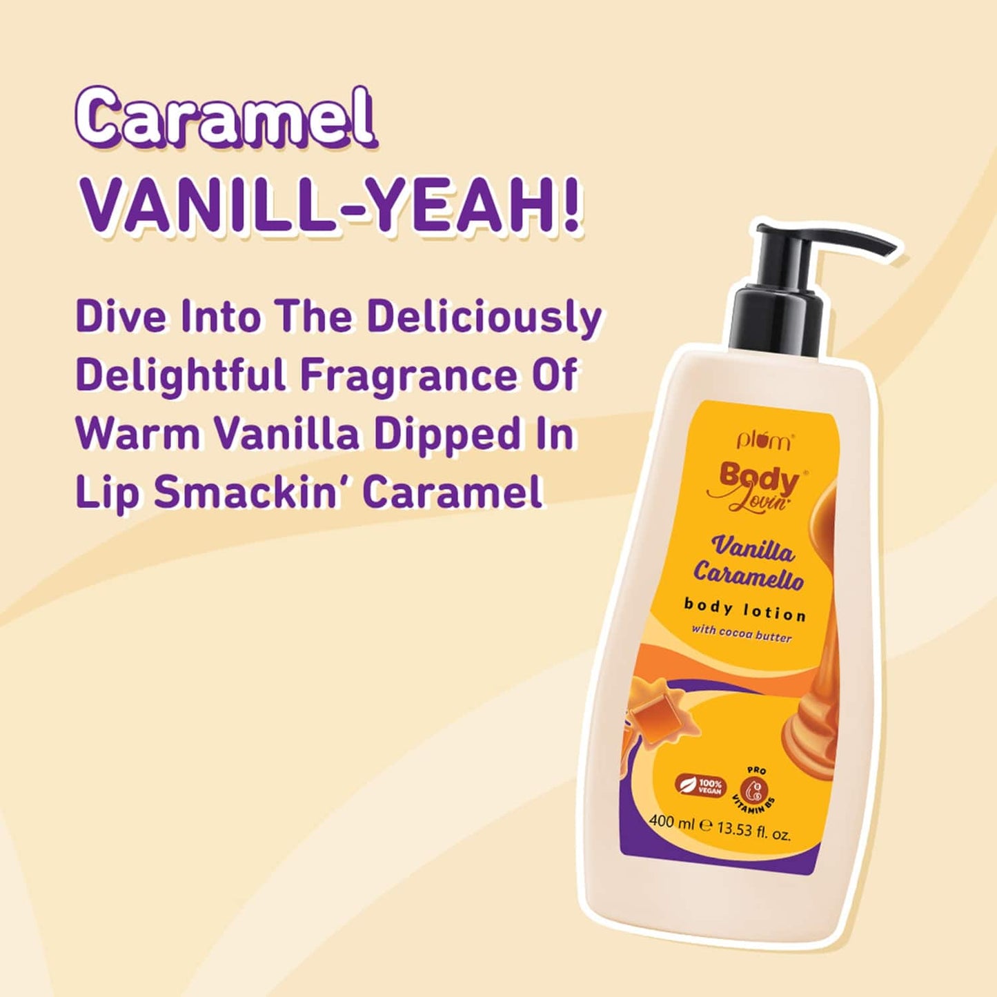 Plum BodyLovin' Vanilla Caramello Body Lotion with Cocoa Butter & Vitamin B5 (400ml)