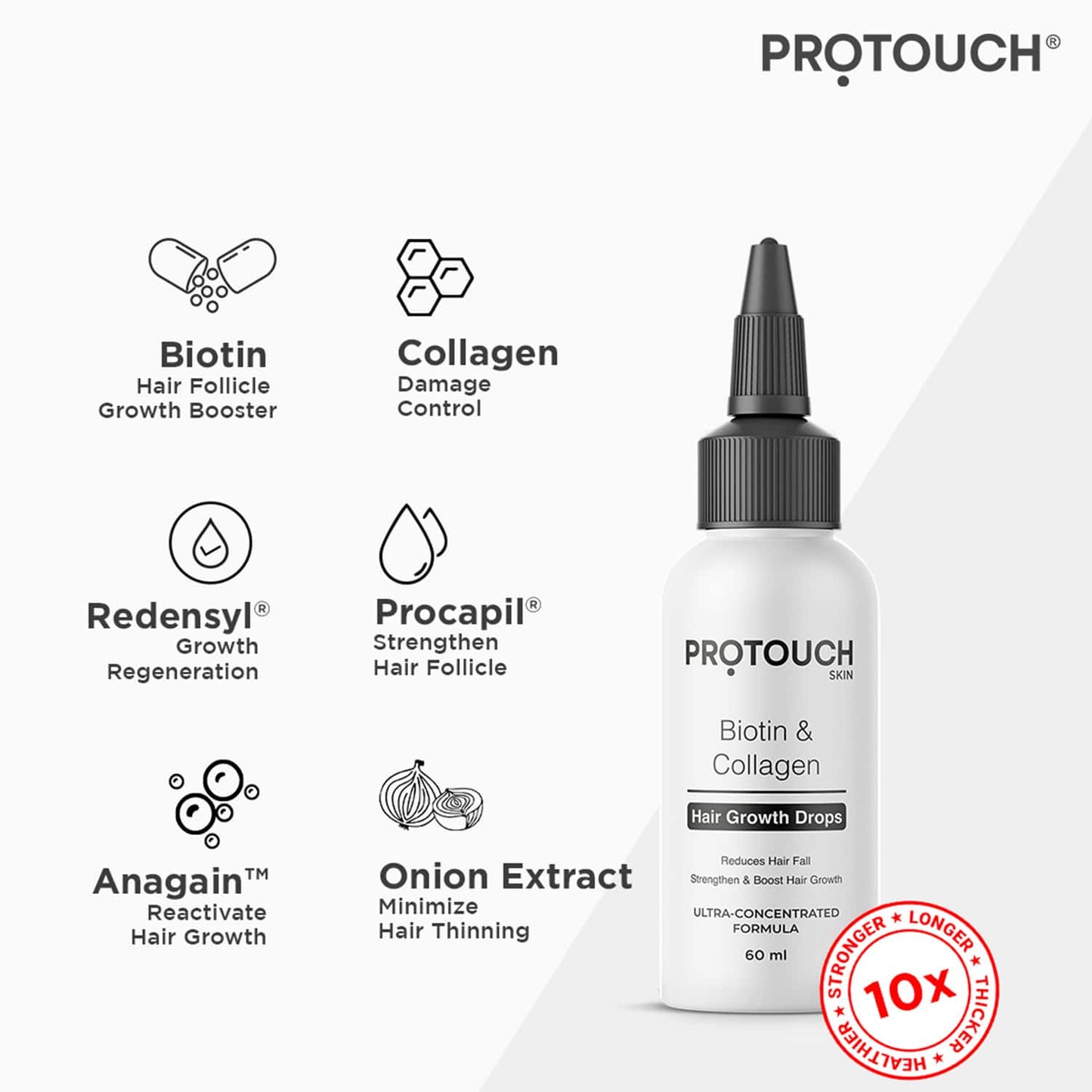 Protouch Hair Growth Maximizer Combo - Hair Growth Serum & Oil, Reduces Hair fall, Boost Regrowth