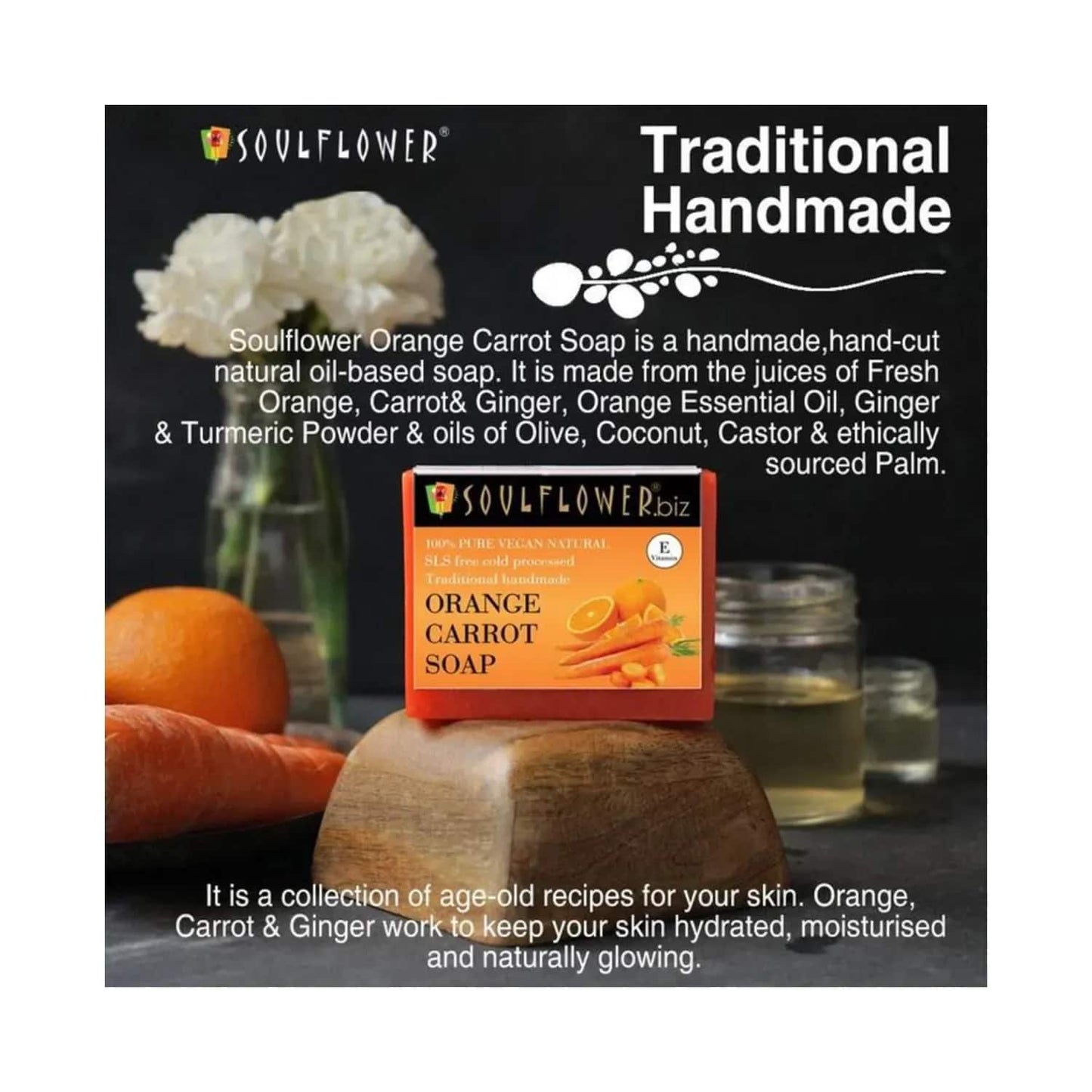 Soulflower Orange Carrot Soap - (150g)