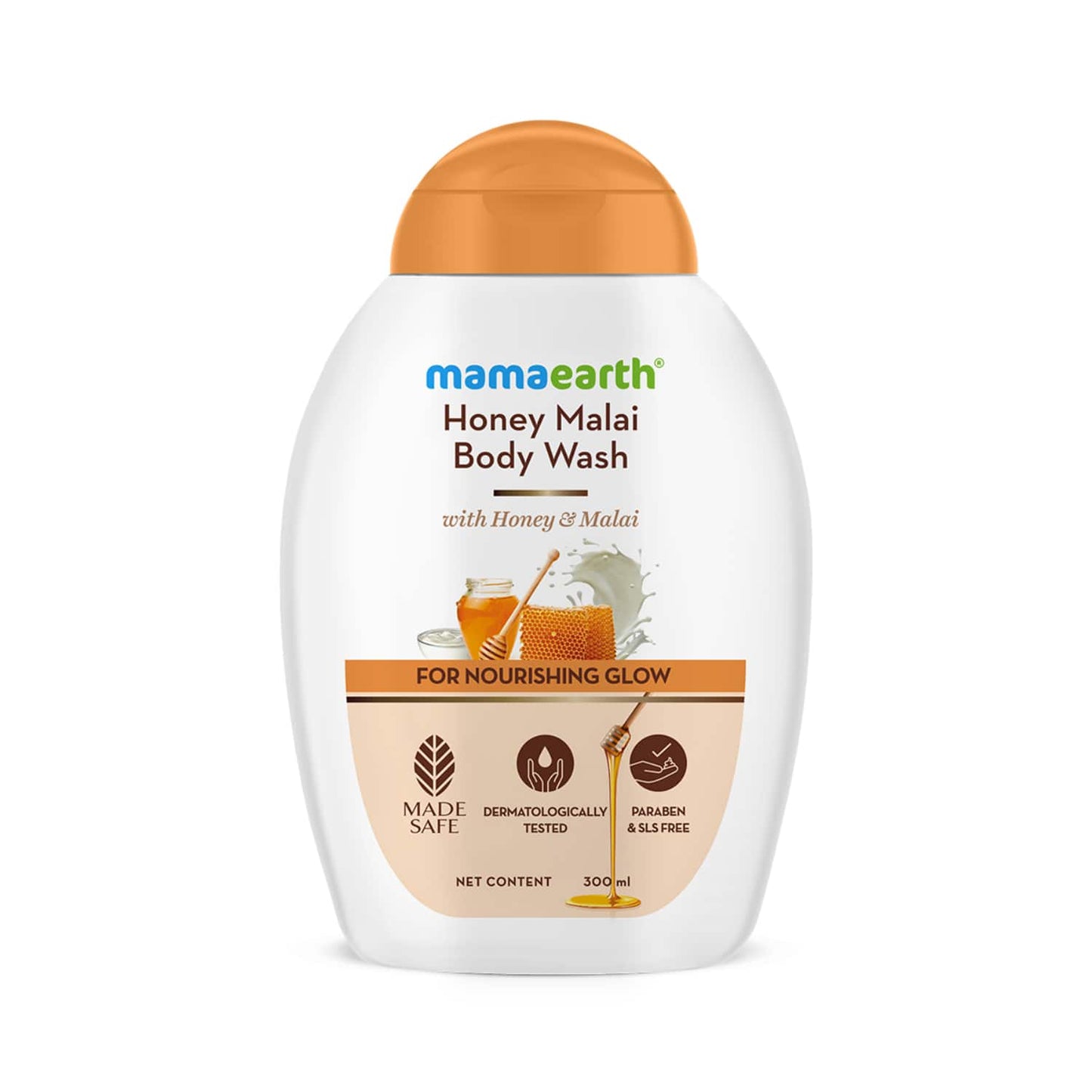 Mamaearth Honey Malai Body Wash With Honey & Malai For Nourishing Glow (300ml)