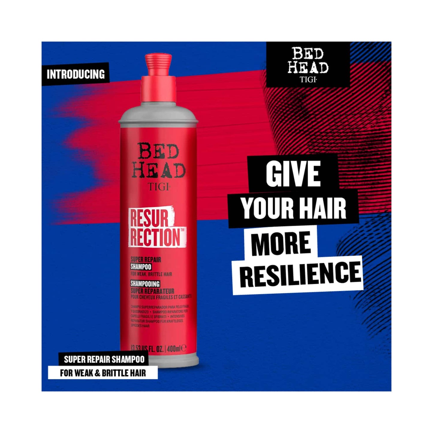 TIGI Bed Head Resurrection Super Repair Shampoo For Weak And Brittle Hair (400ml)