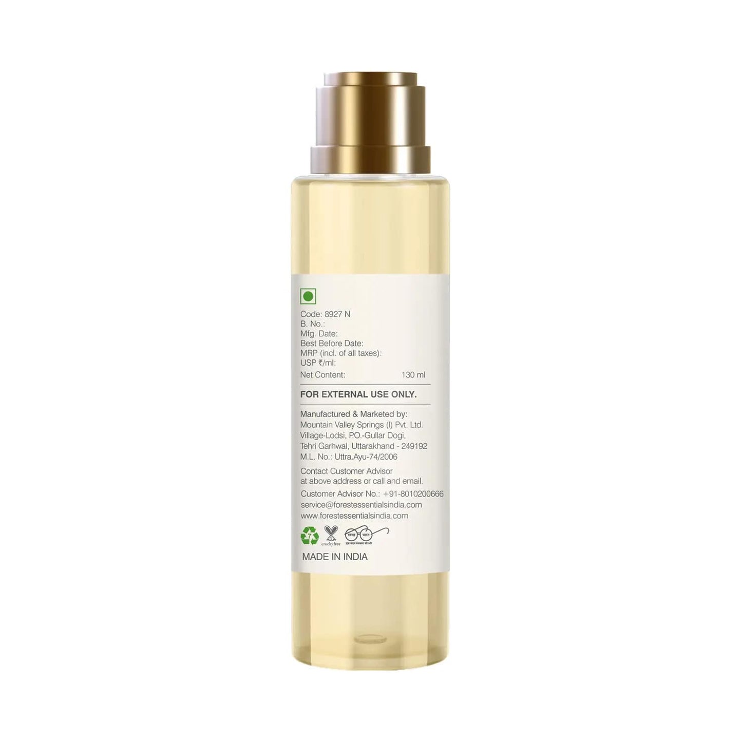 Forest Essentials Indian Rose Absolute After Bath Oil (130ml)
