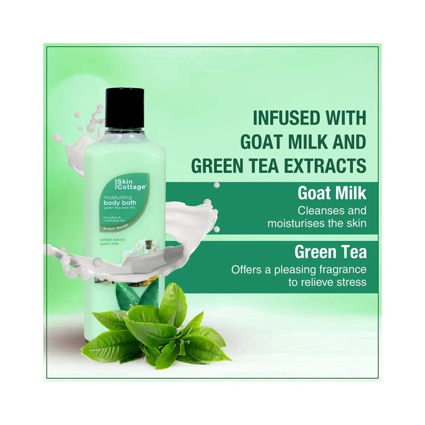 SKIN COTTAGE Moisturizing Green Tea & Milk Body Bath (400ml)