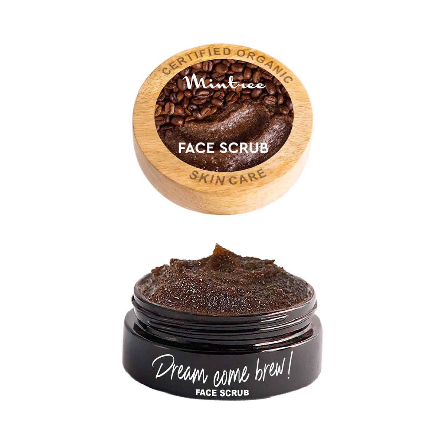 Mintree Certified Organic Coffee Face Scrub, Tan Removal, Exfoliates & Brightens Skin (50g)