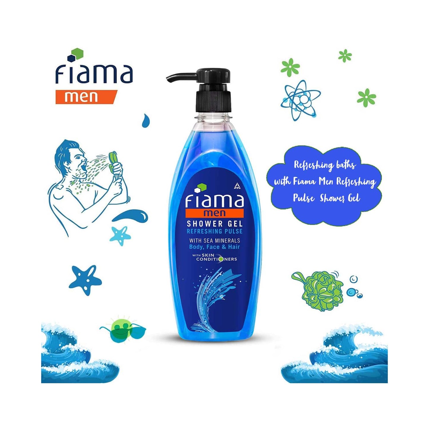 Fiama Refreshing Pulse Men Shower Gel With Skin Conditioners (500ml)