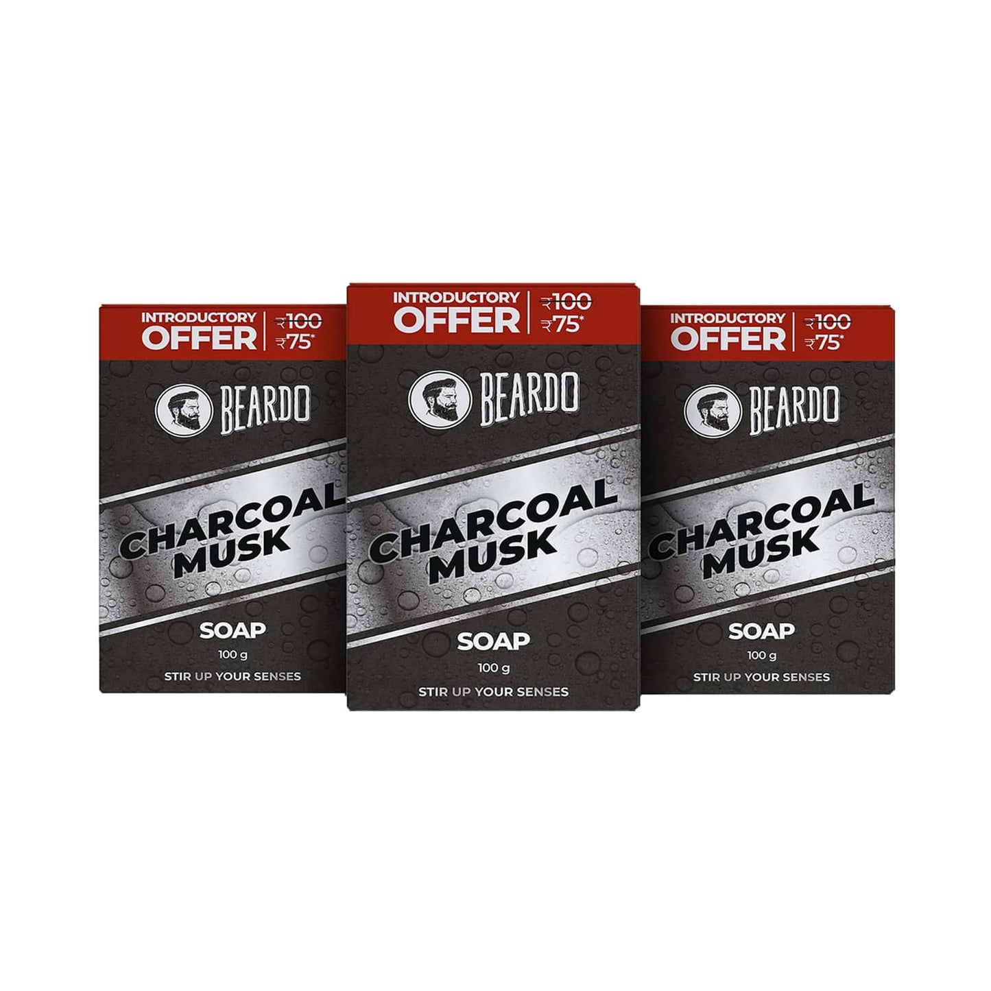 Beardo Charcoal Musk Soap For Men (3pcs)