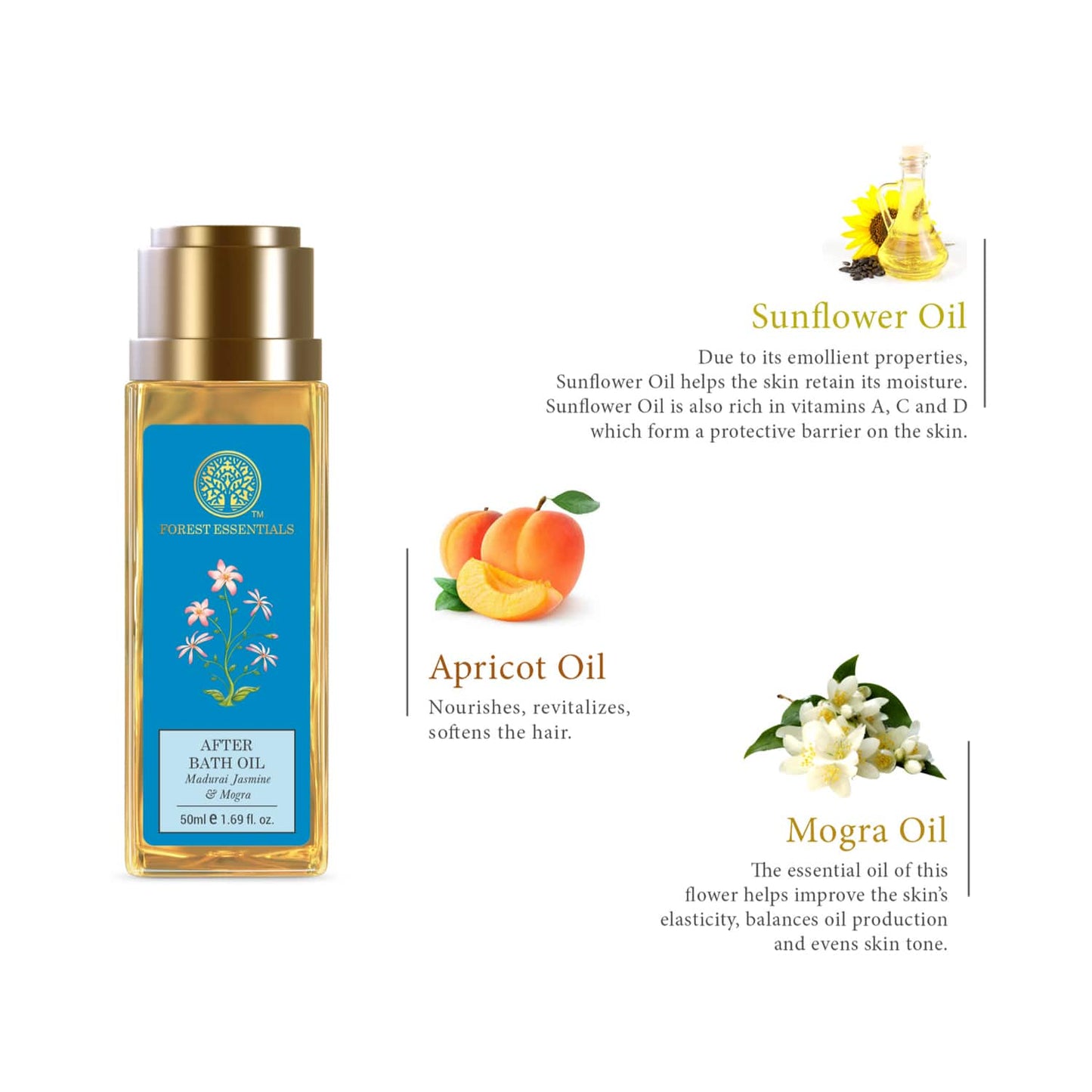 Forest Essentials Travel Size Madurai Jasmine & Mogra After Bath Oil (50ml)