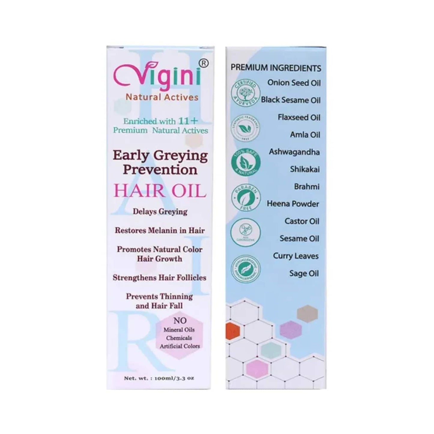 Vigini Anti Grey Early Zero Greying Prevention Hair Oil (100ml)