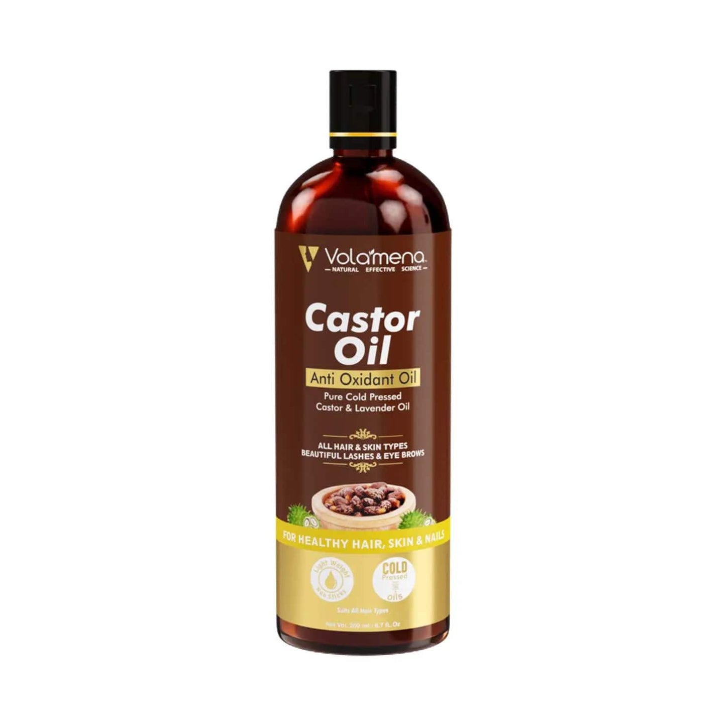 Volamena Pure Cold Pressed Castor Oil (200ml)