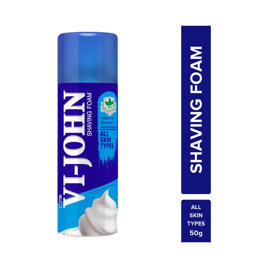 VI-JOHN Shaving Foam With Vitamin E Enriched & Antibacterial Properties (50g)