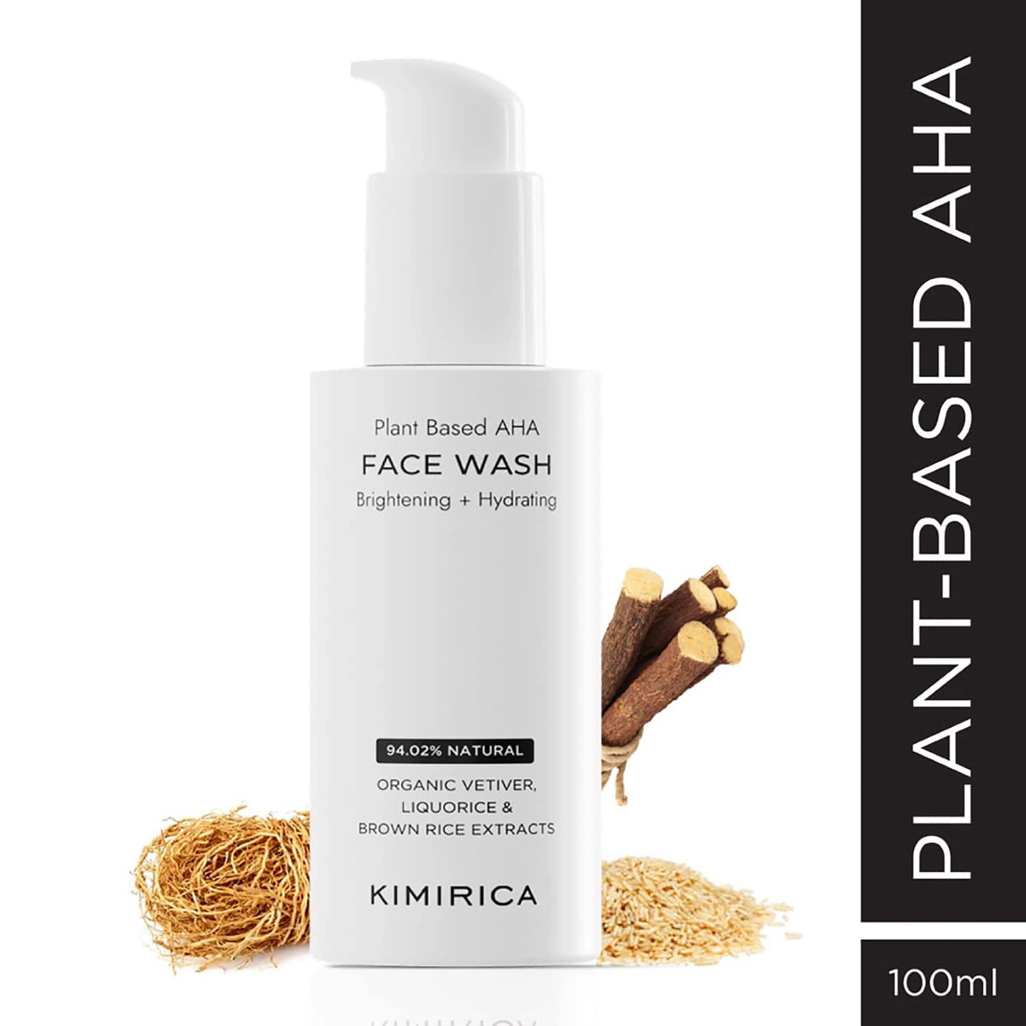 Kimirica Face Wash for Bright & Hydrated Skin with Plant Powered AHA Dry to Normal Skin (100 ml)