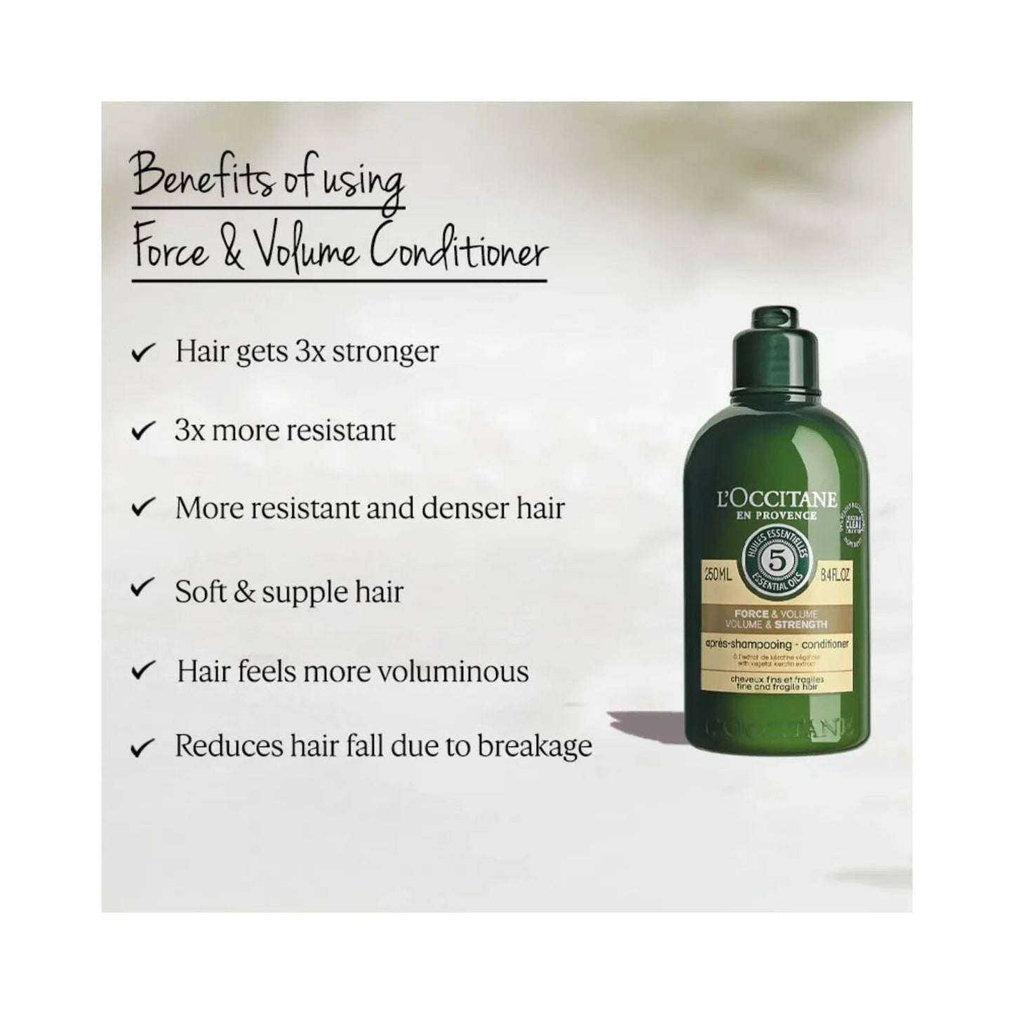 L'occitane Strength & Volume Conditioner - (250ml)