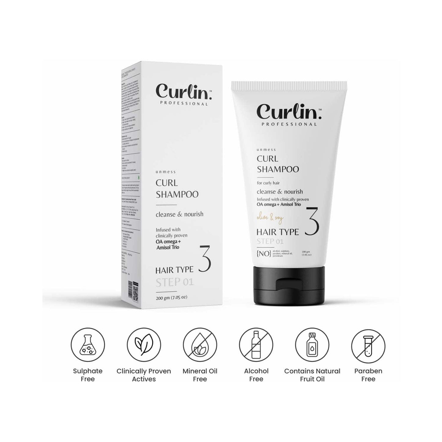 Curlin Professional Nourishing Curly Hair Shampoo (200 g)