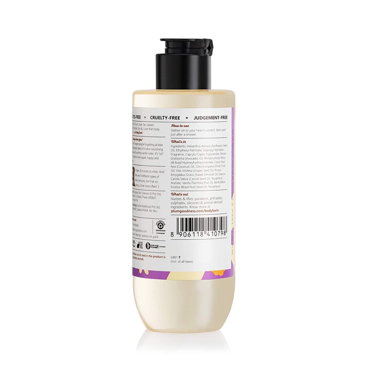 Plum BodyLovin' Vanilla Vibes Body Oil | Intense Moisture | Instant Glow | Non-Greasy (200ml)