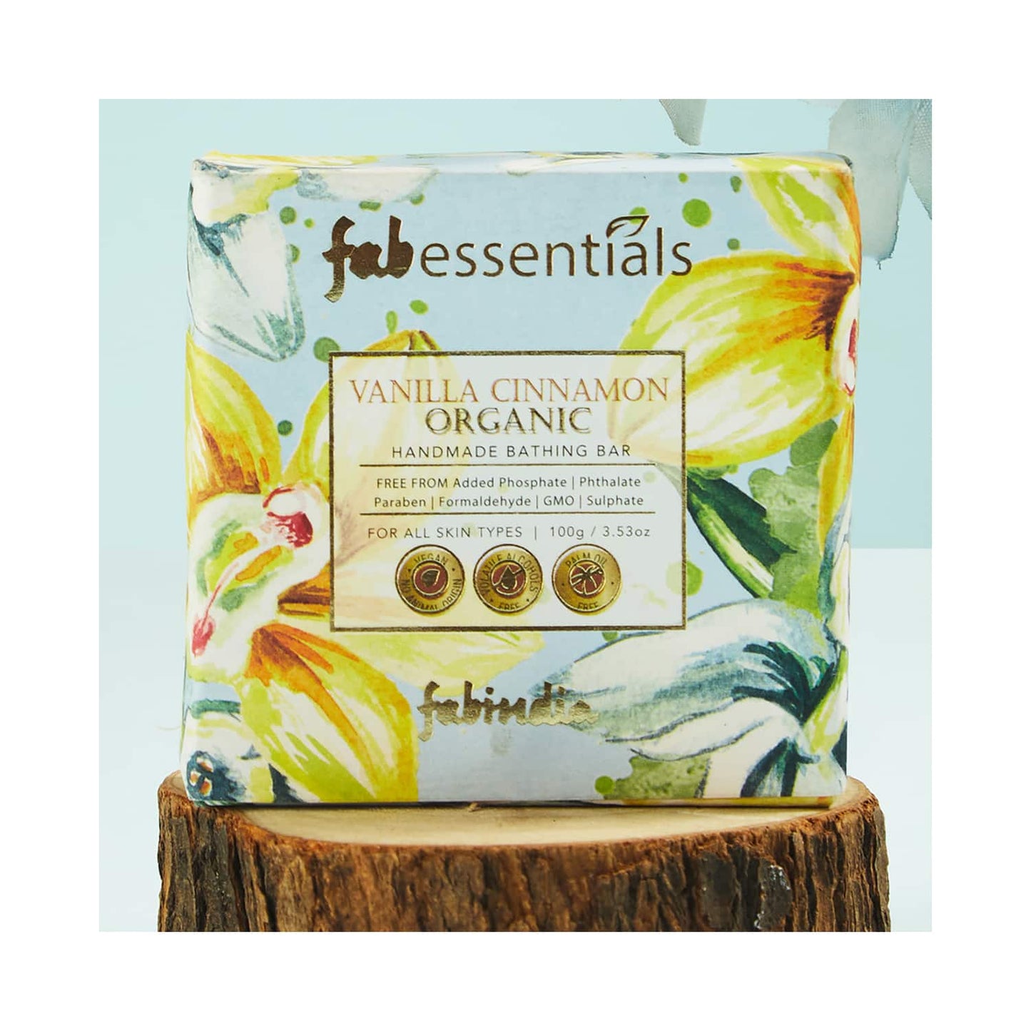 Fabessentials by Fabindia Vanilla Cinnamon Handmade Bathing Bar 100% Organic With Coconut Oil (100g)