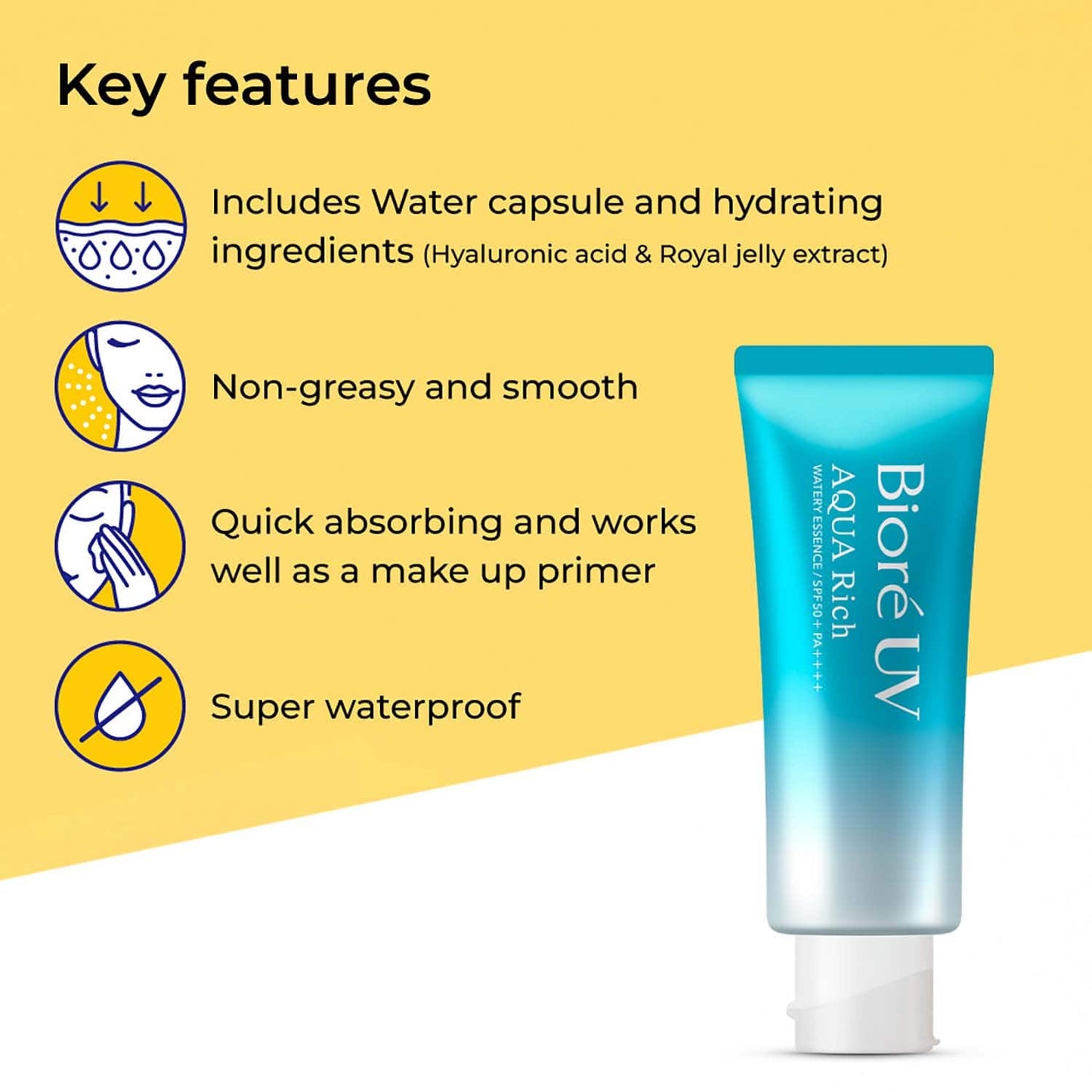 Biore Uv Aqua Rich Watery Essence Sunscreen With SPF 50+ PA++++ (70g)