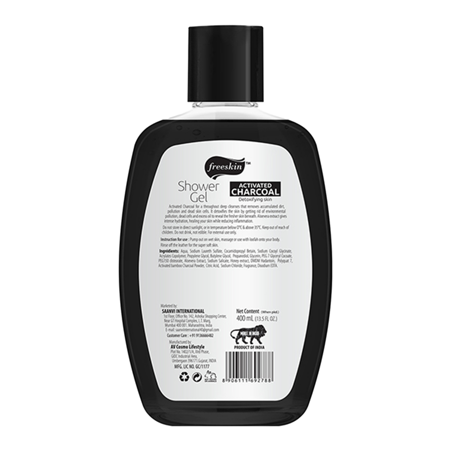 Freeskin Charcoal Activated Shower Gel (400ml)