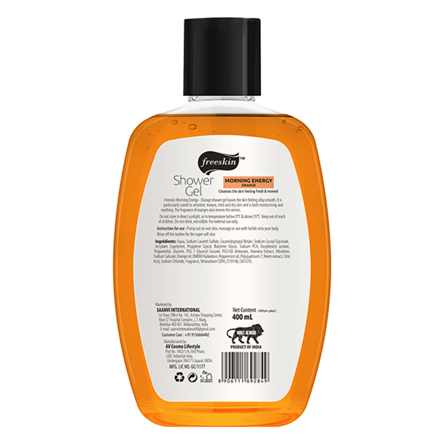 Freeskin Orange Morning Energy Shower Gel (400ml)