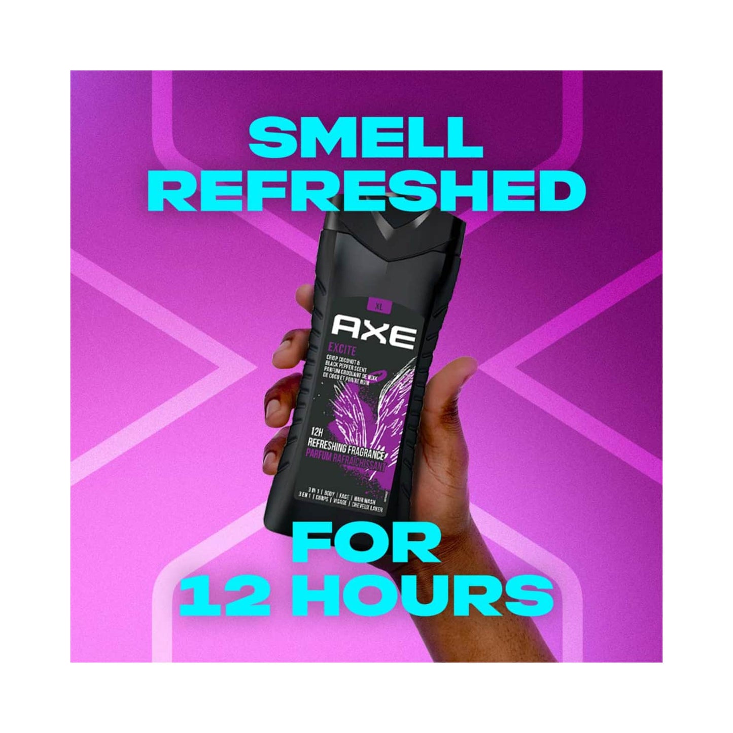 AXE 3-In-1 Excite Body Face & Hair Wash (400ml)